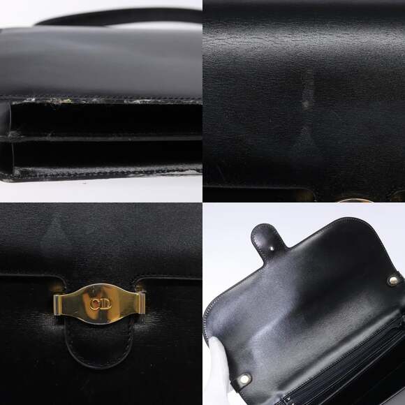 DIOR Shoulder Bag Leather Black Gold - Picture 11 of 13